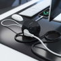 Aisens Regleta de Sobremesa ASPS-2A2C05-BK con 3 Tomas y 4 Puertos USB, Negro